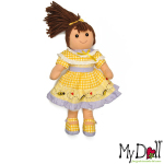 My Doll Vichy Giallo Api/Cuoricini Su Balza | Massa Giocattoli