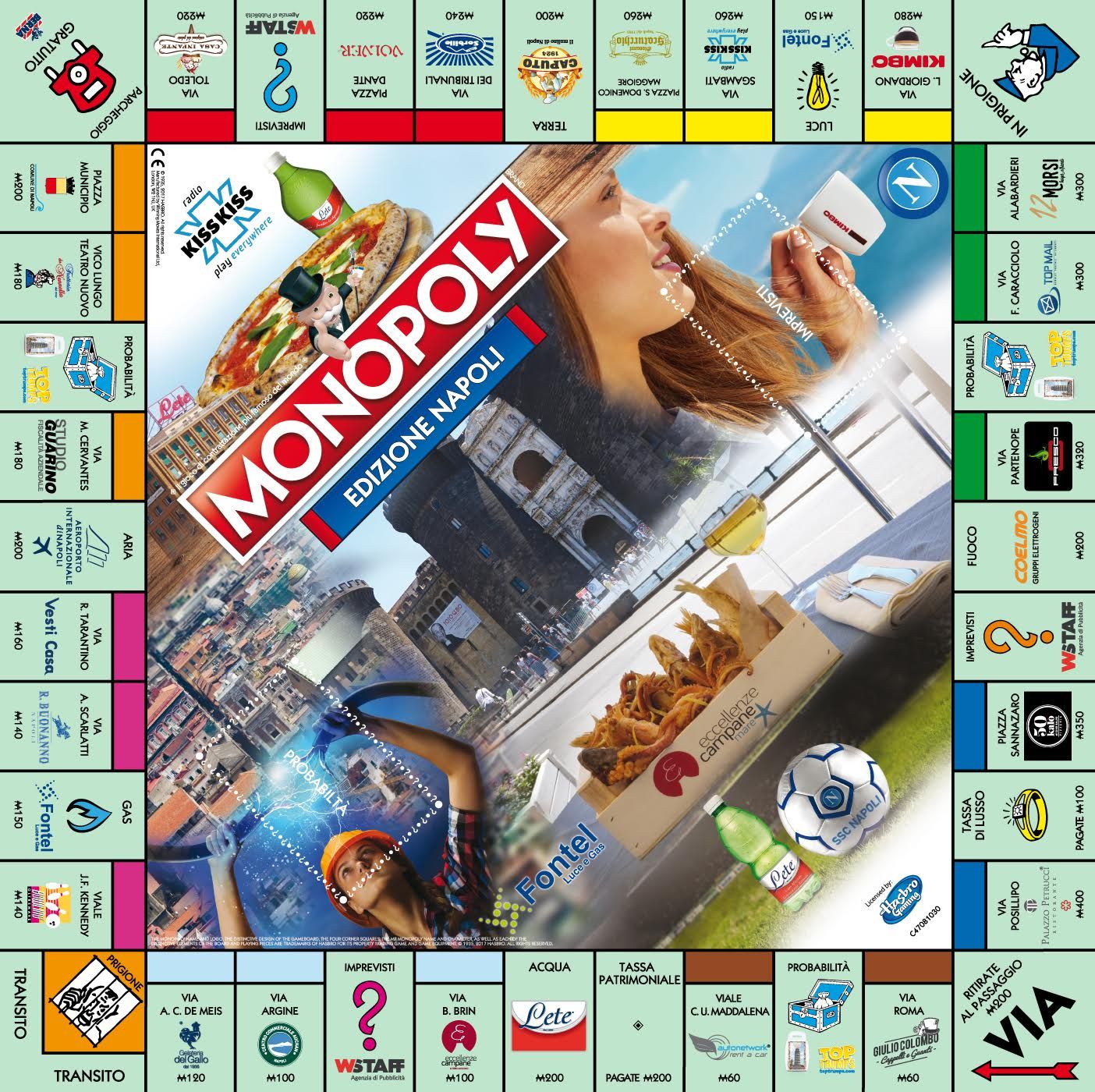 Naples, Italy. 12th Nov, 2017. Monopoly Napoli maxi version The Monopoly,  table game in Naples with